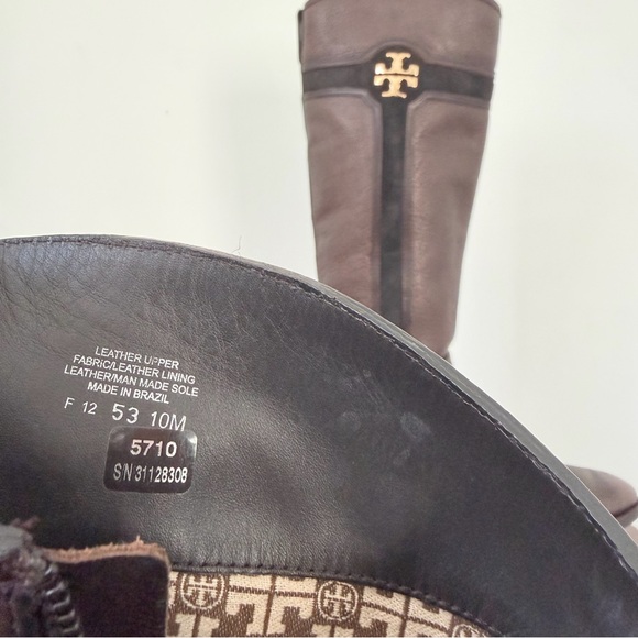 Tory Burch Tall Brown Pebbled Leather Riding Boots | US 10 - Picture 8 of 11